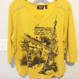 Onque Casual Paris with saying & Rhinestones